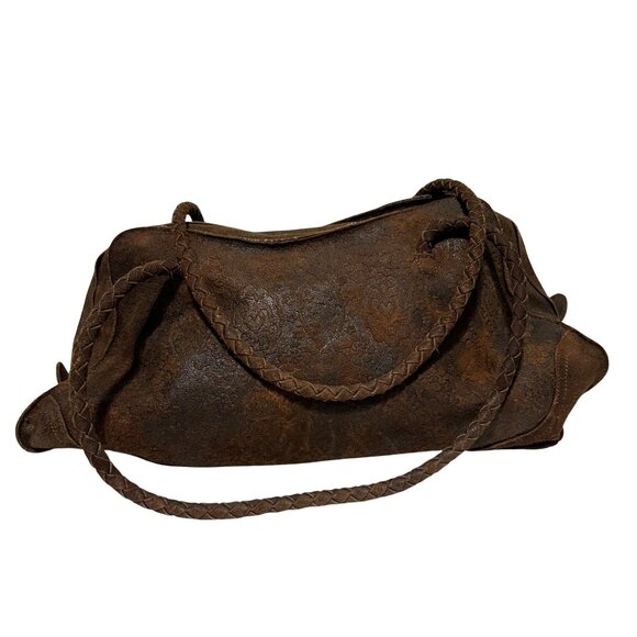 Hobo International Vintage Brown Leather Tote Bag With Braided Straps - Picture 14 of 14